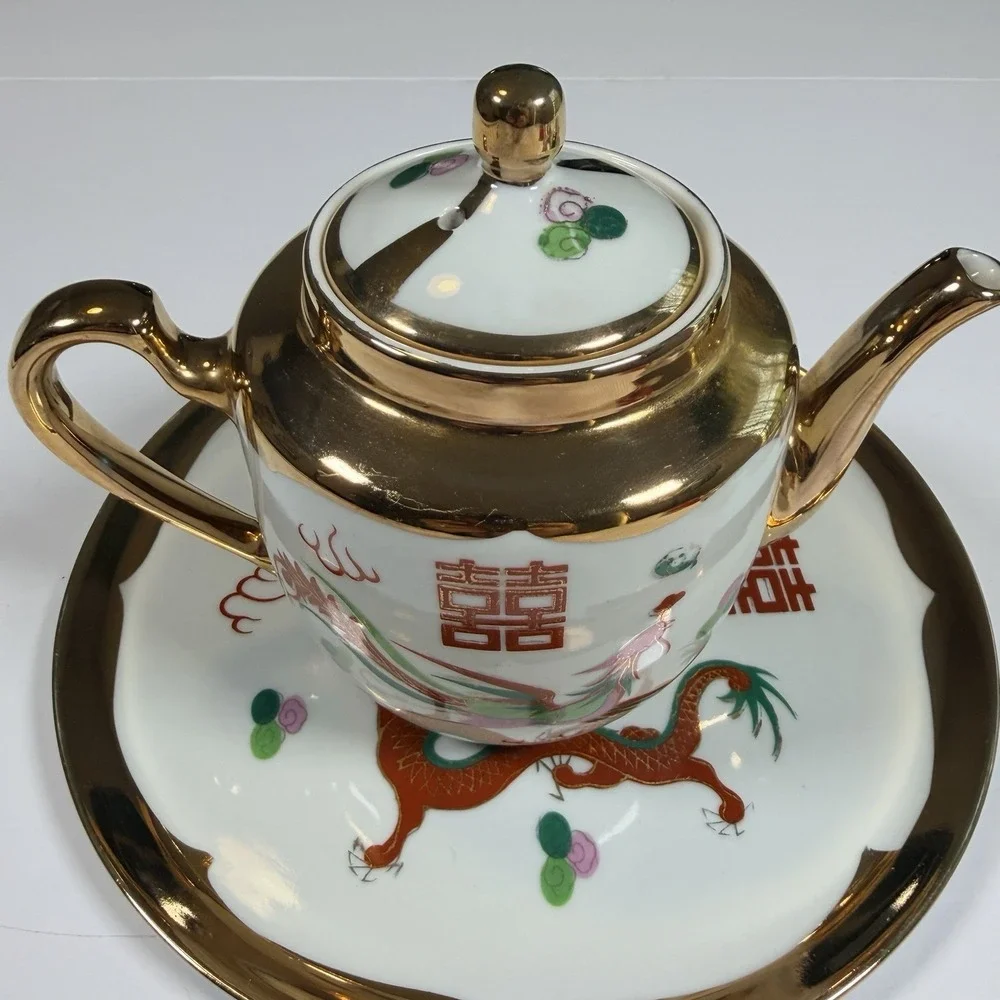 SS39 Old Circa Mid-Century Chinese a Set of 6 Porcelain Tea Sets Well Preserved